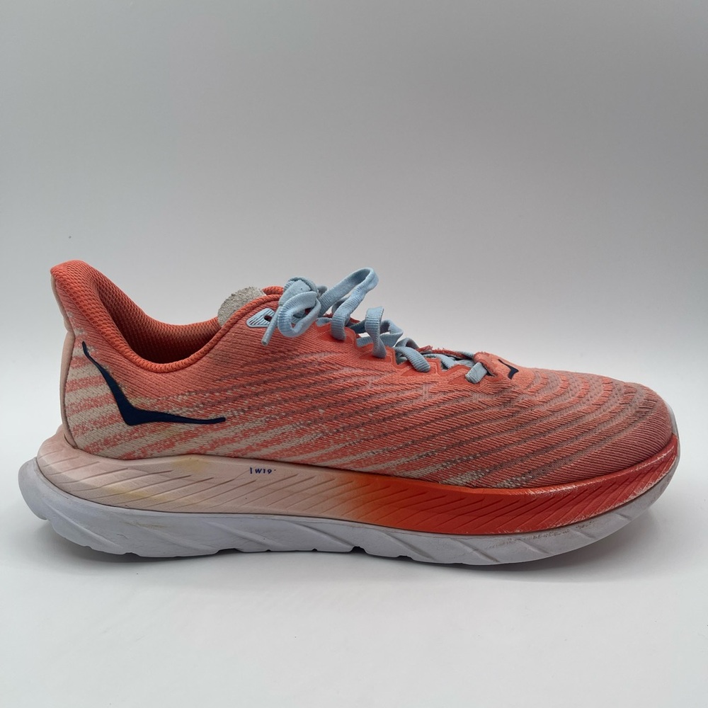 Hoka One One Shoes Womens 9B Mach 5 Athletic Running Sneakers Orange Fabric - Picture 2 of 7
